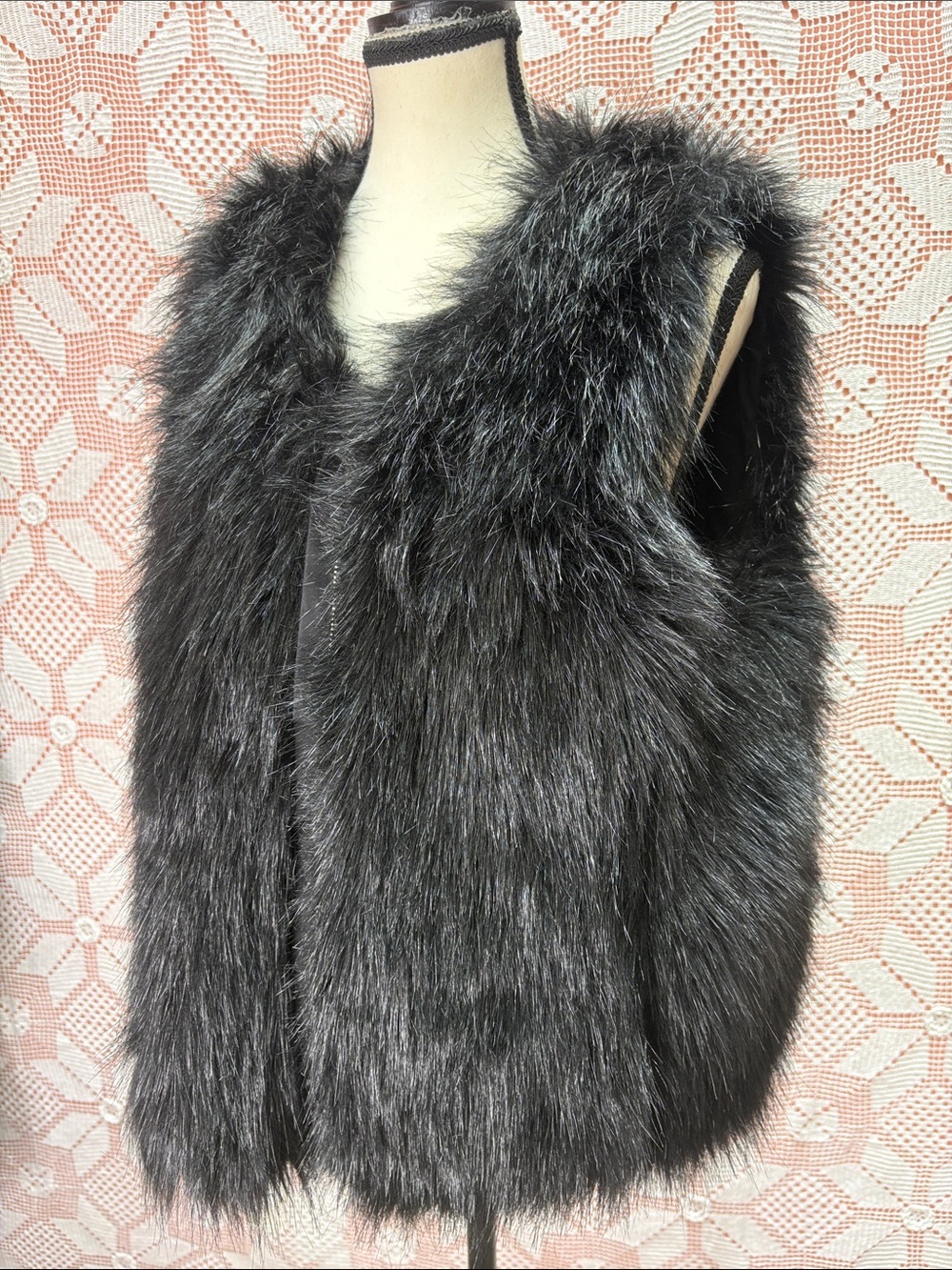 Ralph Lauren Denim & Supply Black Faux Fur Vest – Size L